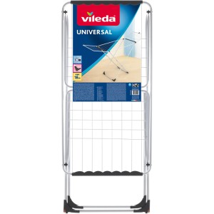 Stendibiancheria Vileda Universal, piegato. Salvaspazio e facile da riporre.