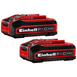 Einhell Batterie Twinpack, 18V/3Ah, lot de 2. Batteries lithium-ion pour outils Power X-Change, rouge/noir.