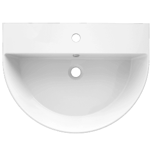 Vasque Domberg DB2003, 60x45 cm, Blanc, avec trou de robinet et trop-plein.