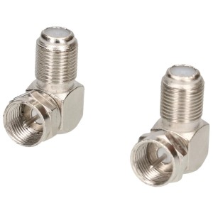Adattatore Schwaiger F, angolato a 90°, per cavo di connessione SAT.