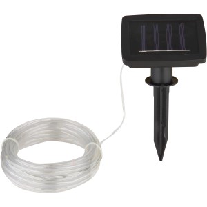 Globo Catena luminosa solare a LED, 50 LED, 490 cm, nera, con pannello solare e picchetto.