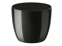 Kunststoffübertopf Milano Ø 30 cm mit Räder glänzend Schwarz