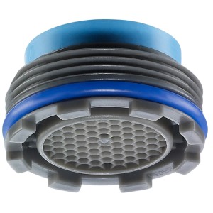 Primo piano del rompigetto Neoperl Cache Honeycomb M21 per rubinetti di design.