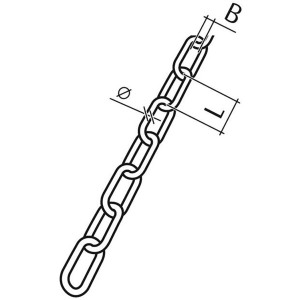 Illustrazione di una catena per orologi Conacord in acciaio, diametro 1,4 mm, venduta al metro.