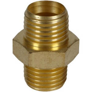Einhell Double raccord R 1/4" filetage mâle en métal pour accessoires de compresseur.