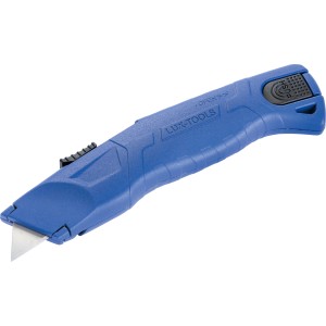 Coltello di sicurezza LUX blu con lama e impugnatura ergonomica per un taglio sicuro.