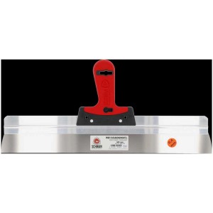Spatule à façade Schwan Profi, lame de 500 mm, avec poignée souple rouge pour travaux de plâtrerie.