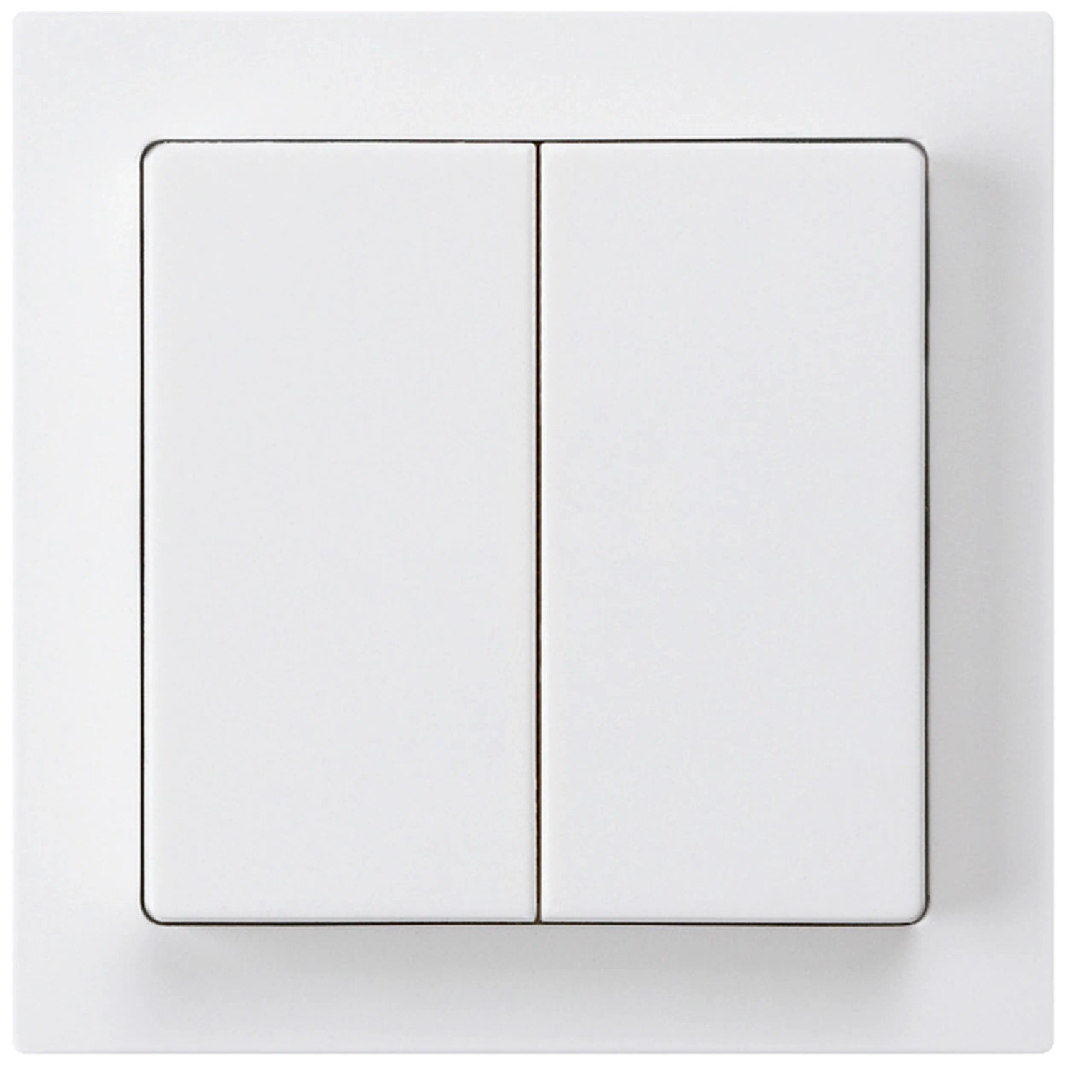 Interrupteur Double Bouton Poussoir Hager WE046 Blanc Essensya – Sans Voyant – Neuf