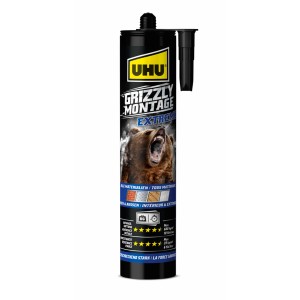 UHU Grizzly Montage Extreme, bianco, cartuccia da 435g per incollaggi forti.