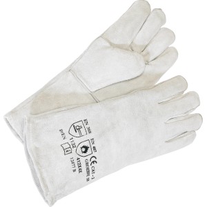 Guanti da lavoro lunghi LUX Comfort taglia 10 in pelle crosta per lavori di bricolage e montaggio.