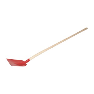 Pala Holsteiner, 130 cm, con lama in acciaio rossa e manico in legno per giardinaggio.