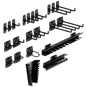 Kraftwerk Jeu de 22 porte-outils pour panneau perforé, pour le rangement des outils.