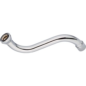 Bocca a S, 24,1 mm (G 3/4) x 150 mm, cromata, per valvole di scarico.