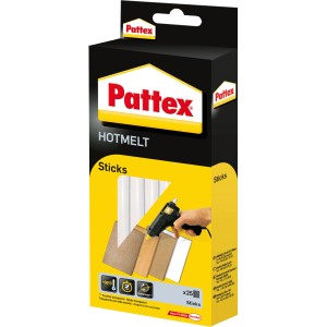 Pattex Hotmelt stick di colla a caldo, 25 stick trasparenti per pistole a colla a caldo.