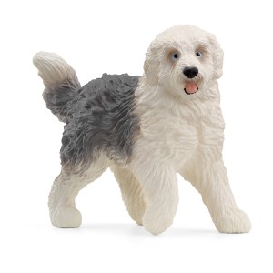 Statuetta Schleich Bobtail, figura dettagliata di cane dal mondo della fattoria.