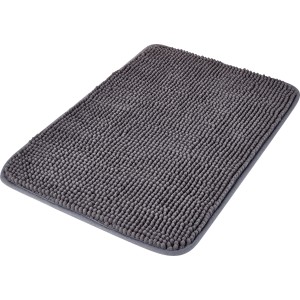 Tappeto da bagno baliv grigio scuro (40x60 cm) in poliestere con struttura a ciuffi.