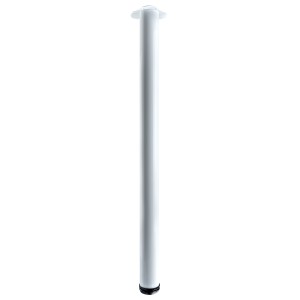 Gamba per tavolo Hettich bianca, Ø 75 mm, 1100-1130 mm, incl. piastra di montaggio per banconi e tavoli alti.