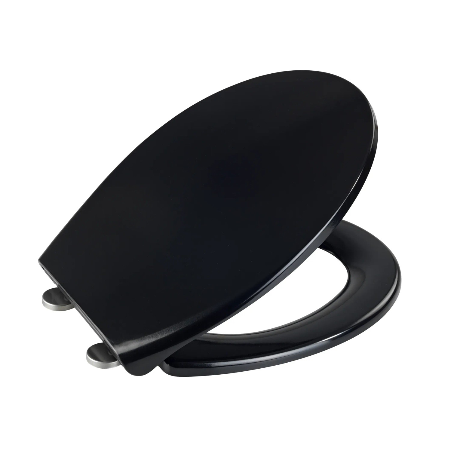WENKO WC-bril Vorno Neo wit, hygiënisch toiletdeksel met automatische sluiting, toiletbril van onbreekbaar, antibacterieel duroplast, snelbevestiging van roestvrij staal, 37 x 46 cm