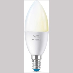 Lampadina WiZ LED a candela E14, lampada smart con cambio colore e funzione WiFi/Bluetooth.
