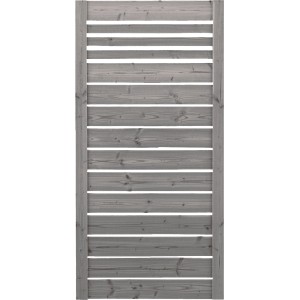 Panneau brise-vue Neo gris, scié brut, 90x180cm, imprégné pour jardin.