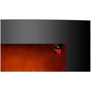 Cheminée électrique Sonnenkönig Hilja avec effet de feu et affichage numérique.