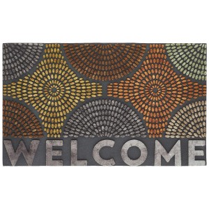 Andiamo Fußmatte La Traviata Welcome, 45x75 cm, mit buntem Punktmuster und "Welcome" Schriftzug.