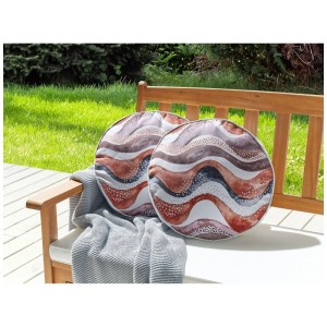 Beliani Cuscini da giardino Seborga in poliestere marrone Ø 40 cm / set da 2