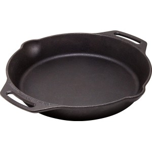 Poêle à feu noire Petromax FP30H-T en fonte avec deux poignées, diamètre 30 cm.