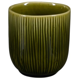 Tazza verde Mica Decorations Nusa, Ø 7x8 cm, stoviglie con superficie a coste.