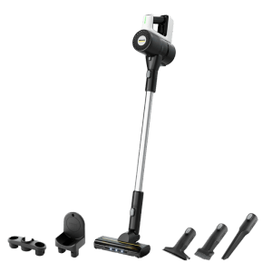 Aspirateur balai Kärcher VCS 3 Nano Complete (blanc) avec accessoires.