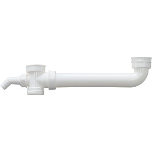 Raccord d'évacuation blanc LUX pour évier double, 44,8/47,8 mm, en plastique.