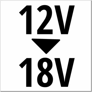 Simbolo per la funzione di ricarica da 12V a 18V del caricabatterie per auto Einhell Power X-Car 3A
