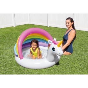 Intex Unicorn Baby Pool: Piscina per bambini con protezione solare e design unicorno.