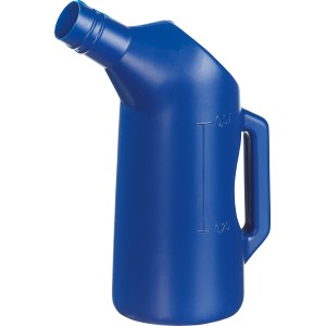 Pichet gradué LUX bleu avec échelle, 500 ml, pour lubrifiants et carburants.