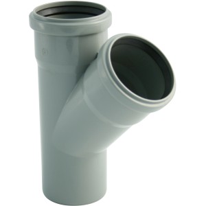 Raccordo a Y semplice Marley HT 45° DN 110/110 per tubi di scarico, grigio.
