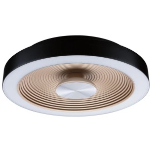 Plafonnier LED Paulmann Volea, noir et or, dimmable. Luminaire LED moderne pour mur et plafond.