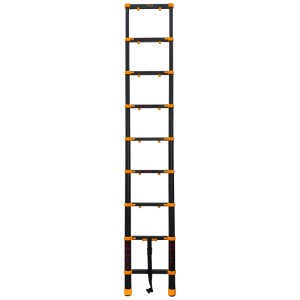 Scala telescopica ML1026H estesa in nero/arancio, alluminio, altezza max 2,6 m.