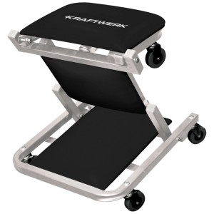 Kraftwerk 2in1 lettino da officina/sedile pieghevole con 6 ruote, portata max 150 kg.