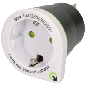 Q2 Power Reiseadapter für Europa/Australien. Zwischenstecker für sichere Verbindungen.