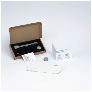 MagSpike support de gel douche M, blanc, avec accessoires et notice de montage.
