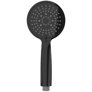 Soffione doccia nero Wenko Young, Ø 11 cm, con diversi getti d'acqua e attacco universale.