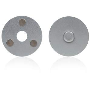 Fixation magnétique Smartwares pour détecteurs de fumée, 2 plaques rondes avec aimants et surface adhésive.