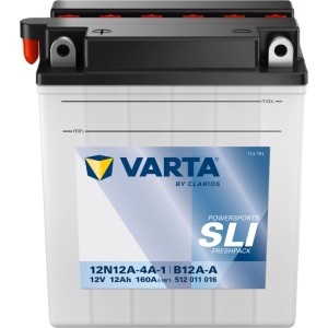 Batteria moto Varta Powersports SLI 12N12A-4A-1, 12V 12Ah per avviamenti affidabili.