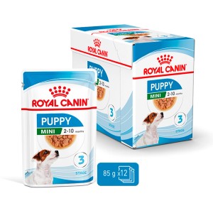 Royal Canin Mini Puppy cibo umido per cani di piccola taglia, confezione da 12 x 85g.