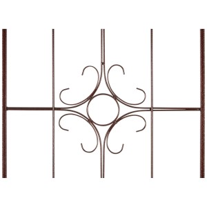 Bronze Spalier aus Eisen, pulverbeschichtet, mit Zierspitze für Kletterpflanzen im Garten.