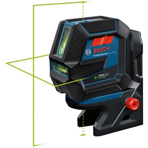 Niveau laser combiné Bosch Professional GCL 2-50 G avec lignes laser vertes pour un nivellement précis.