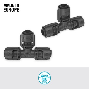Gardena Raccordo a T 13 mm (1/2 pollice), confezione da 2 per Micro-Drip-System, derivazione semplice.