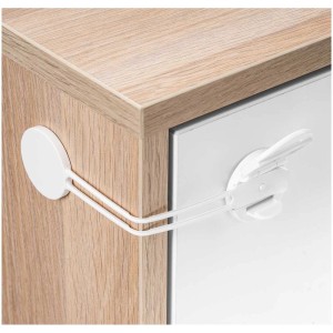 Reer multi-sicurezza bianca, confezione da 3, fissata al cassetto. Blocco di sicurezza per bambini per armadi e cassetti.