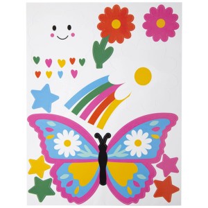 I Am Creative Fenstersticker Big Dream mit Schmetterling, Regenbogen, Wolke und Blumen.