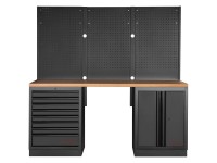 Kraftwerk Werkstatteinrichtung Mobilio 2er-Kombi mit Lochwand Buche Schwarz Kraftwerk Werkstatteinrichtung Mobilio 2er-Kombi mit Lochwand Buche Schwarz